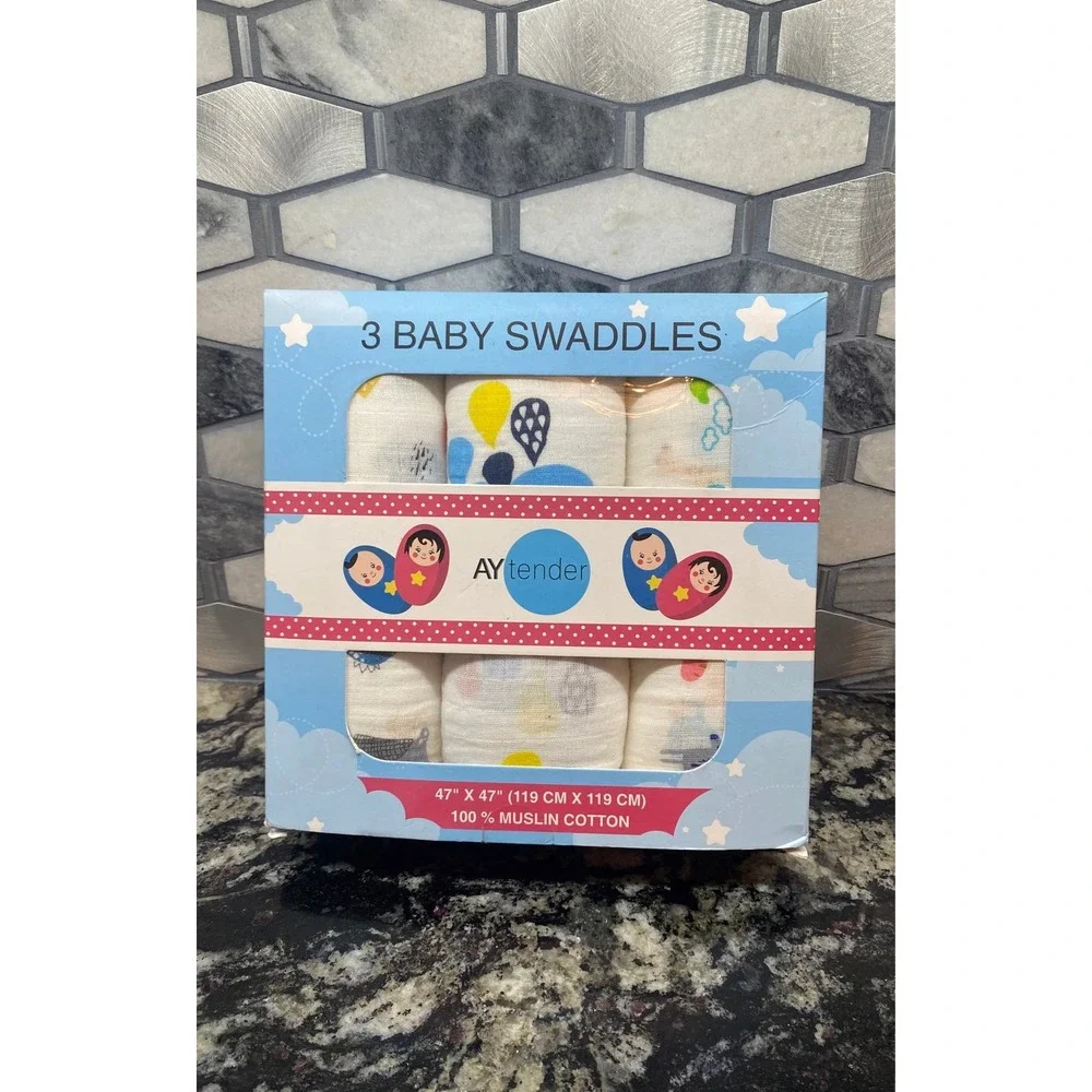 3 Pack 100% Muslin Cotton 47
